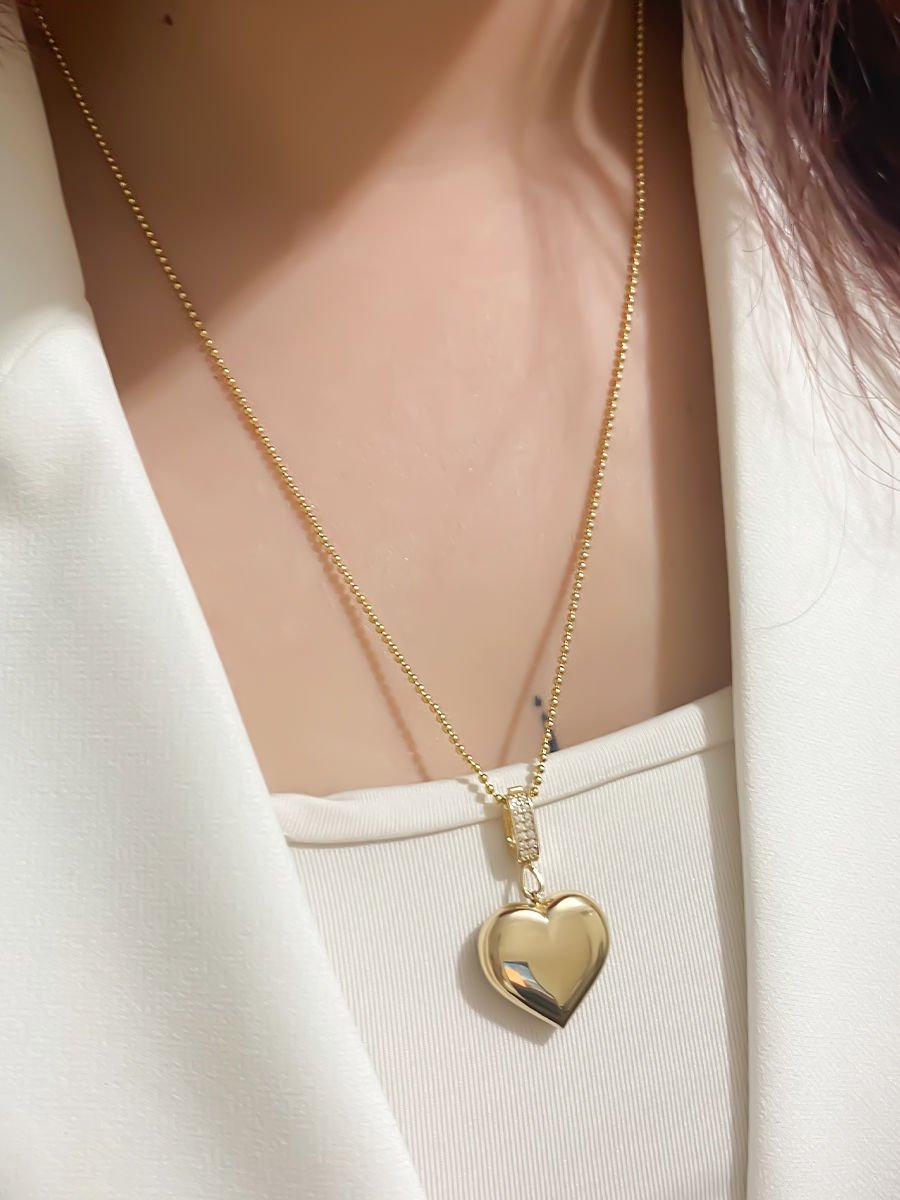 Taşlı Kalp Charm Kolye Ucu
