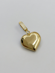 Taşlı Kalp Charm Kolye Ucu