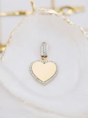 ÇağlaXEma/ Taşlı Kalp Charm Kolye Ucu