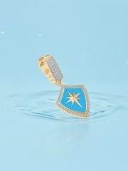 ÇağlaXEma Mavi Mineli Kuzey Yıldızlı Kalkan Charm Kolye Ucu