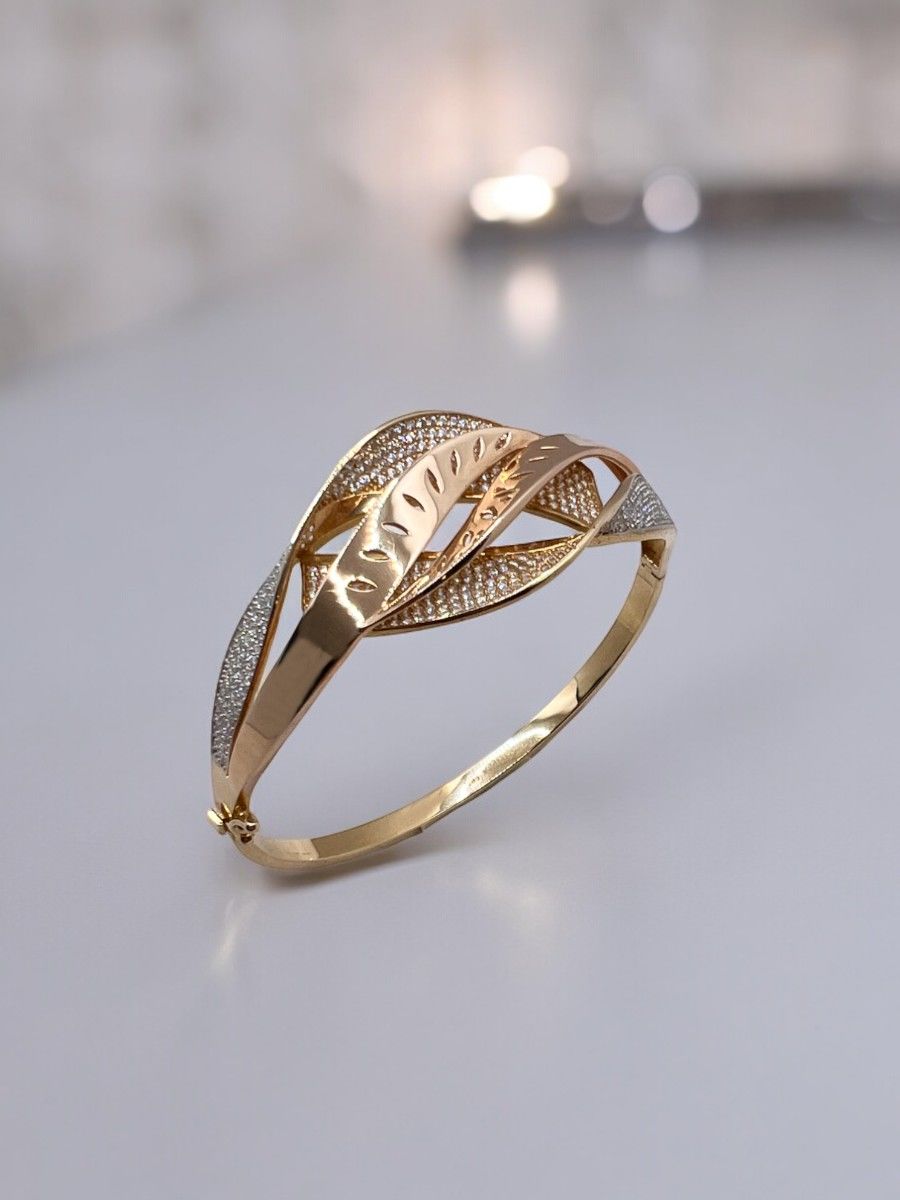 Taşlı Rose Gold Kelepçe
